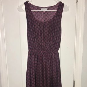 Plum Patterned Skater Dress
